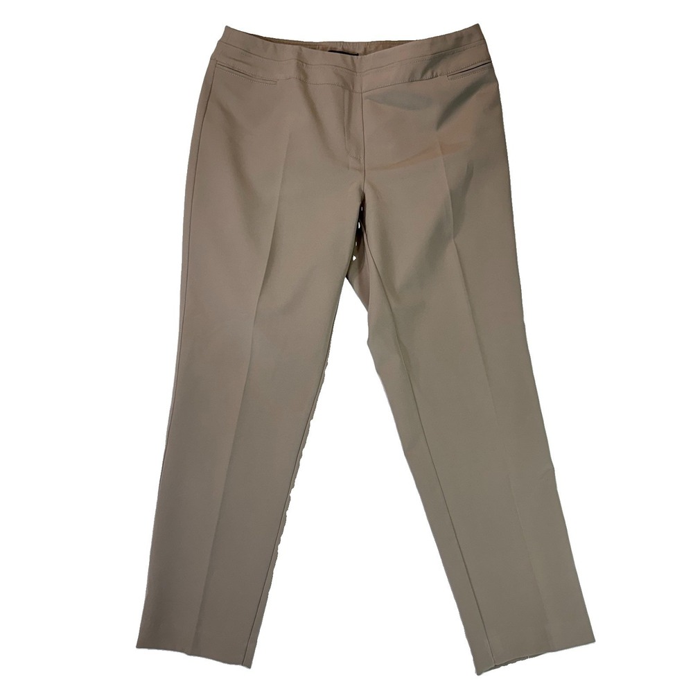 Zac & Rachel Women's Size 12 Tan Stretch Straight Leg Dress Pants Career Office